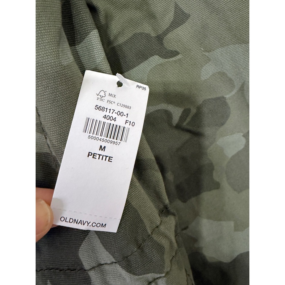 Old Navy Womens Camo Utility Field Jacket Green Medium Petite Gorpcore - Picture 7 of 11